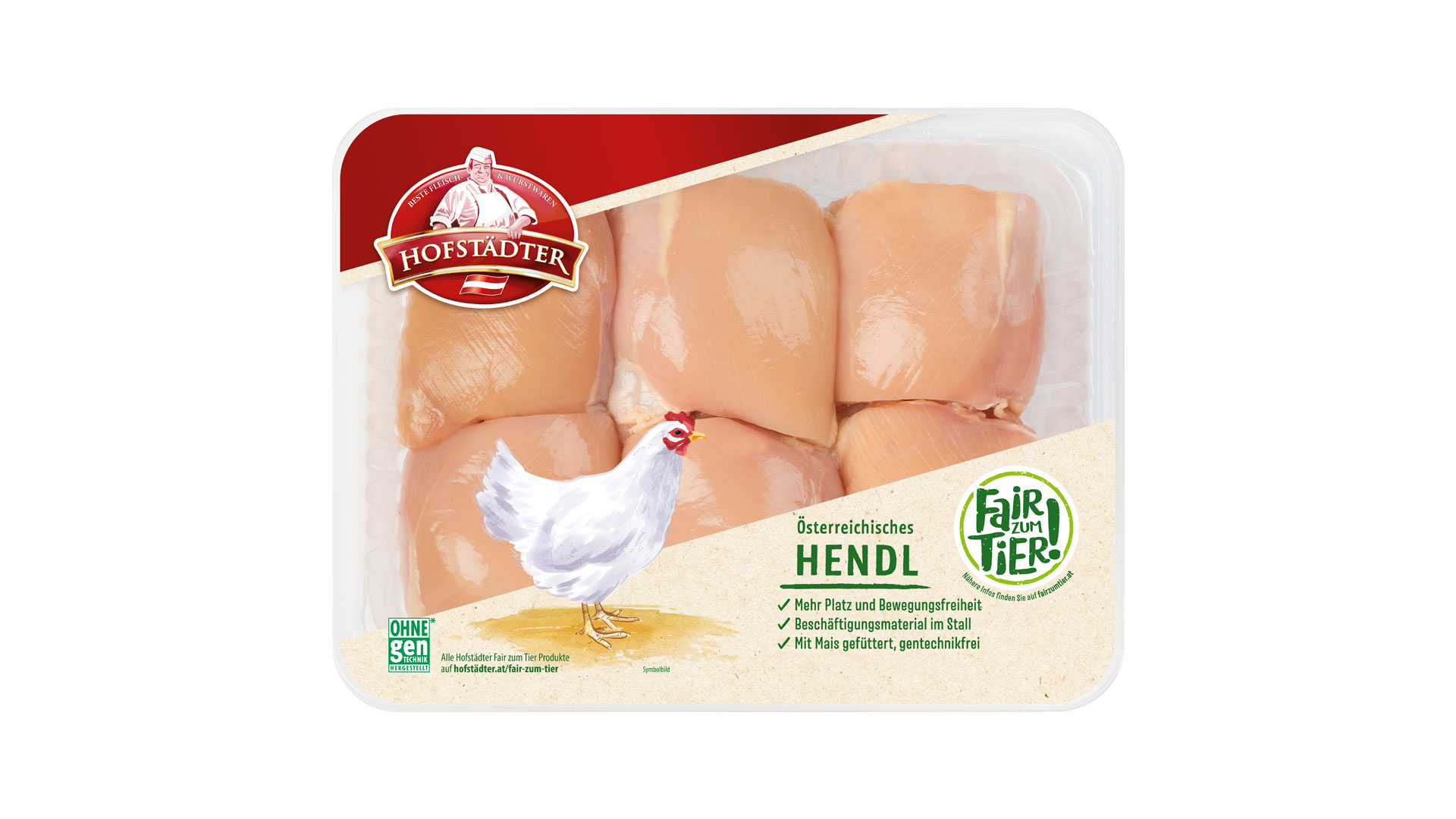 Hofstädter Hendl Oberkeulen(filet) ohne Haut 6Stk.
